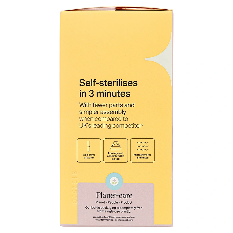 Bình sữa nhựa PPSU Tommee Tippee Natural Start cổ rộng 150 ml (0 - 3 tháng) - Họa tiết vàng 37