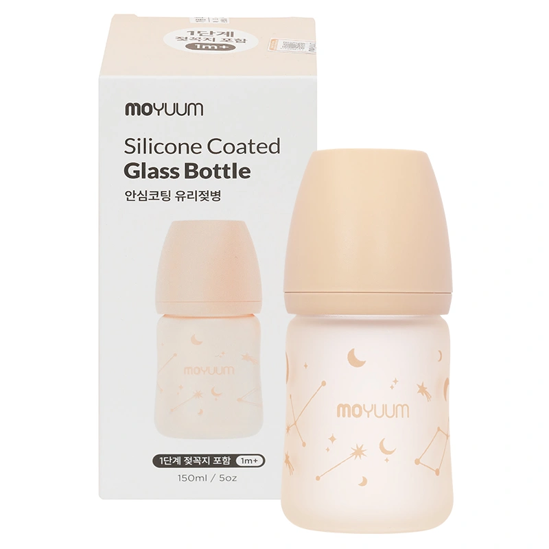 Bình sữa thủy tinh tráng silicone Moyuum cổ rộng 150 ml - Twinkle (0 - 3 tháng) 9