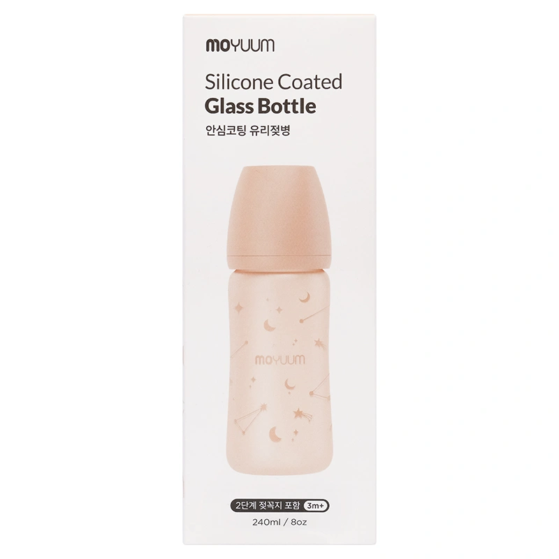 Bình sữa thủy tinh tráng silicone Moyuum cổ rộng 150 ml - Twinkle (0 - 3 tháng) 23