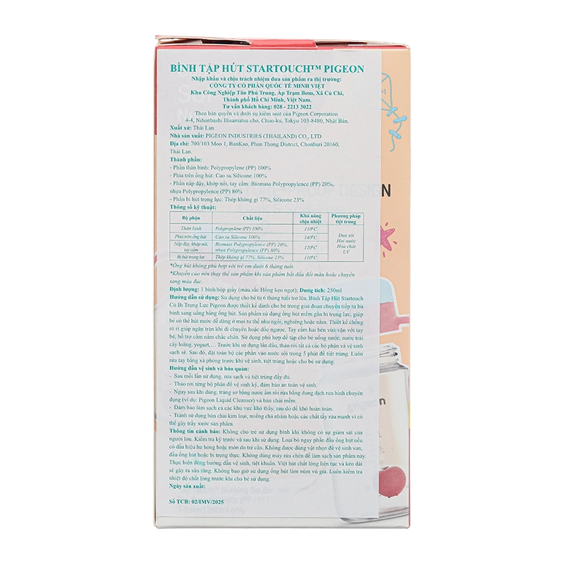 Bình tập uống Pigeon 250ml - Màu xanh lá (từ 6 tháng) 17