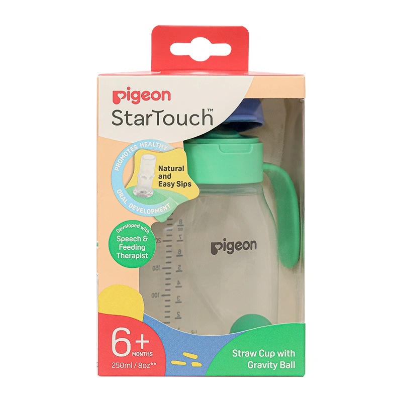 Bình tập uống Pigeon 250ml - Màu xanh lá (từ 6 tháng) 2