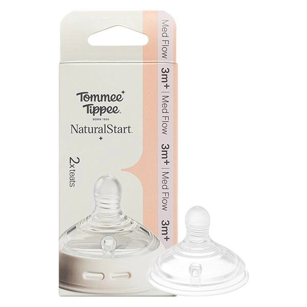 Bộ 2 núm ti Tommee Tippee Natural Start silicone cổ rộng size 2