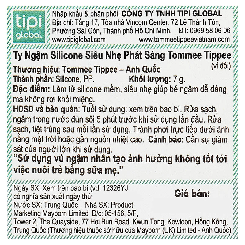 Bộ 2 ti ngậm Tommee Tippee dạ quang Ultra Light Night Time (6 - 18 tháng) 12