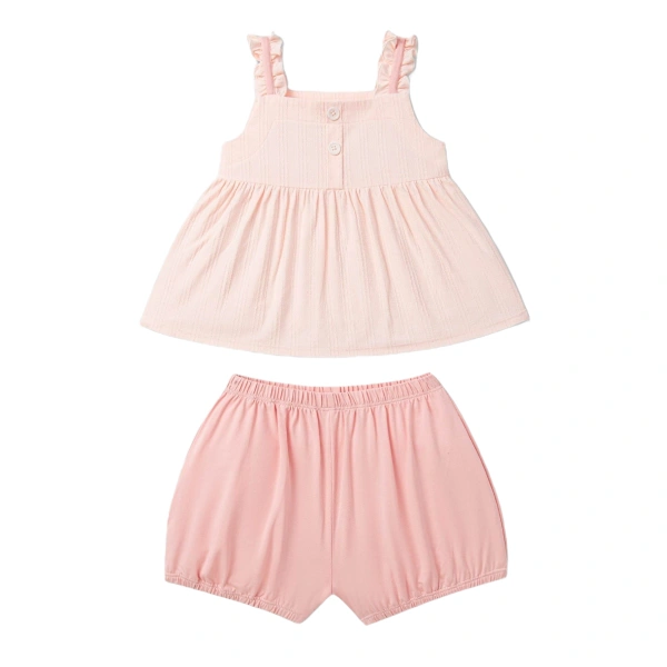 Bộ bé gái La Pomme cotton hồng