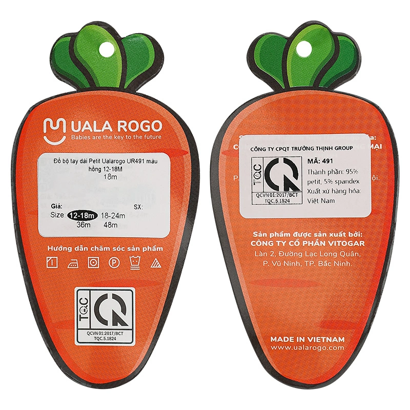 Bộ tay dài bé gái Ualarogo UR491 thỏ hoa màu xám 23