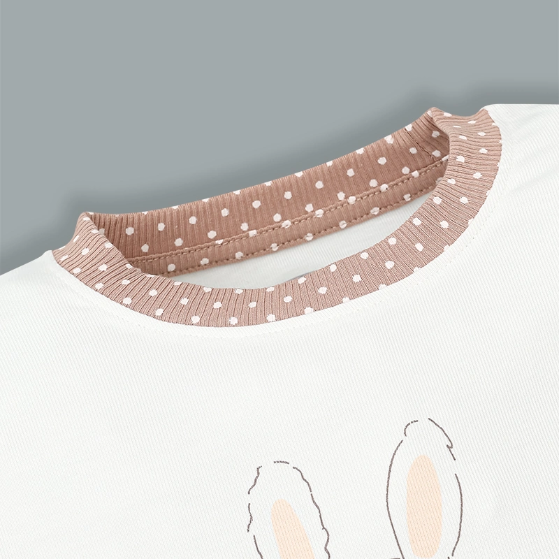 Bộ tay dài bé gái Ualarogo UR491 thỏ hoa màu xám 15