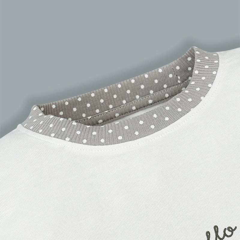 Bộ tay dài bé gái Ualarogo UR491 thỏ hoa màu xám 4