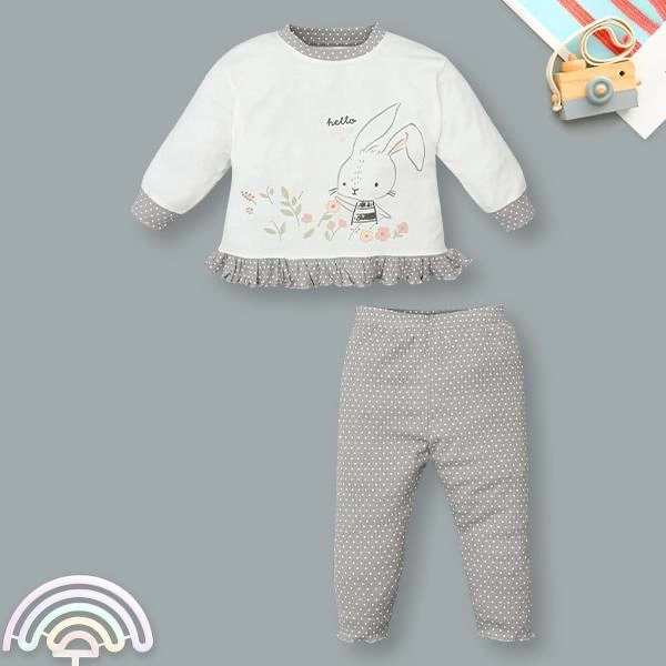 Bộ bé gái Ualarogo petit xám