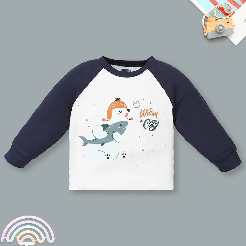 Bộ tay dài bé trai Ualarogo UR493 màu xám nâu 13