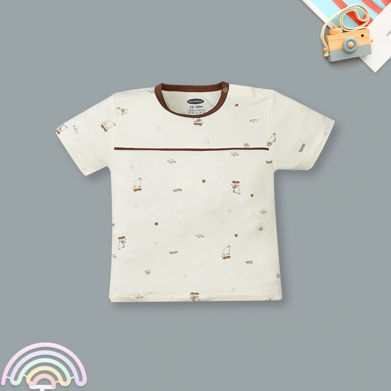 Bộ tay ngắn bé trai Ualarogo UR042 màu nâu 2