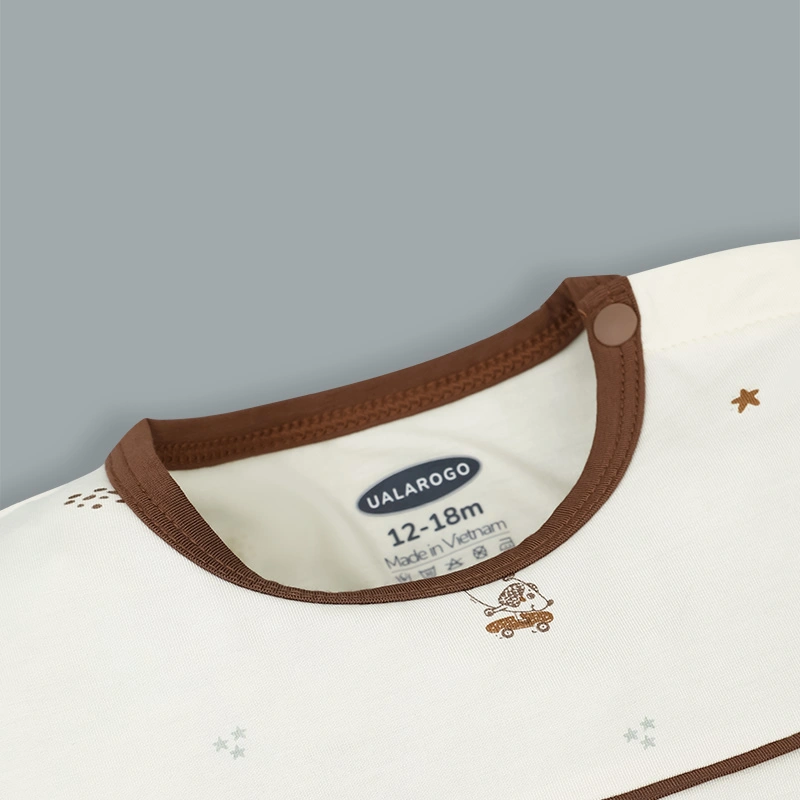 Bộ tay ngắn bé trai Ualarogo UR042 màu nâu 4