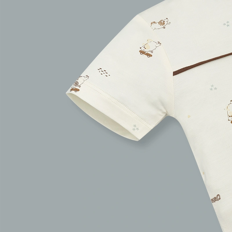 Bộ tay ngắn bé trai Ualarogo UR042 màu nâu 5