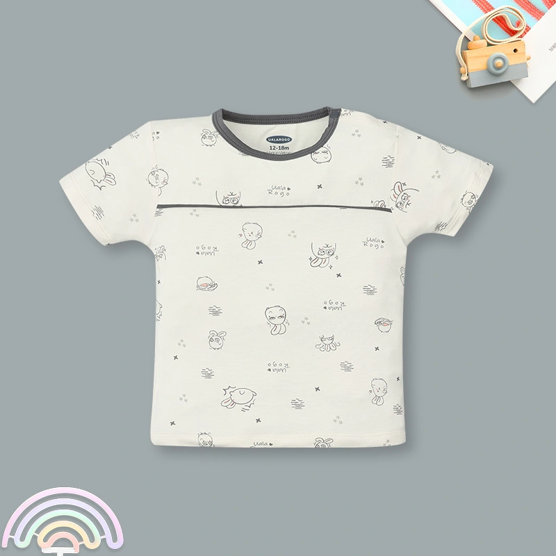 Bộ tay ngắn bé trai Ualarogo UR042 màu nâu 14