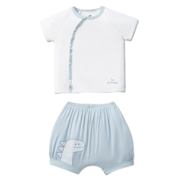 Bộ tay ngắn unisex La Pomme sợi tre xanh