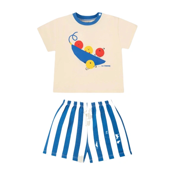 Bộ bé trai La Pomme cotton be - xanh dương