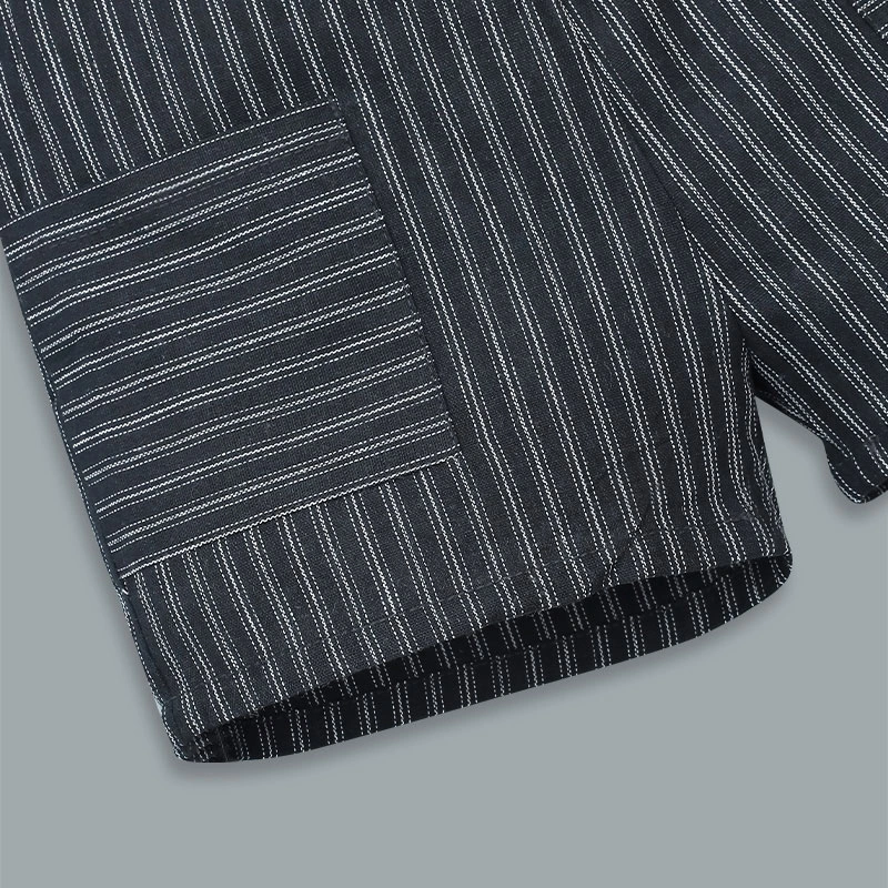 Bộ tay ngắn bé trai La Pomme phối quần kẻ bé yêu thanh lịch màu trắng - xanh dương 13