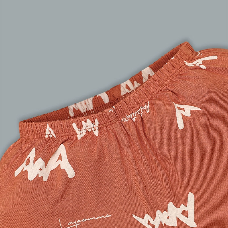 Bộ tay ngắn bé trai La Pomme tiệc sinh nhật bé khủng long màu cam 9