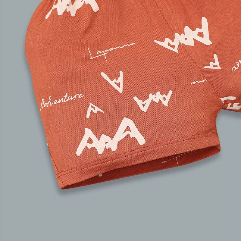 Bộ tay ngắn bé trai La Pomme tiệc sinh nhật bé khủng long màu cam 10