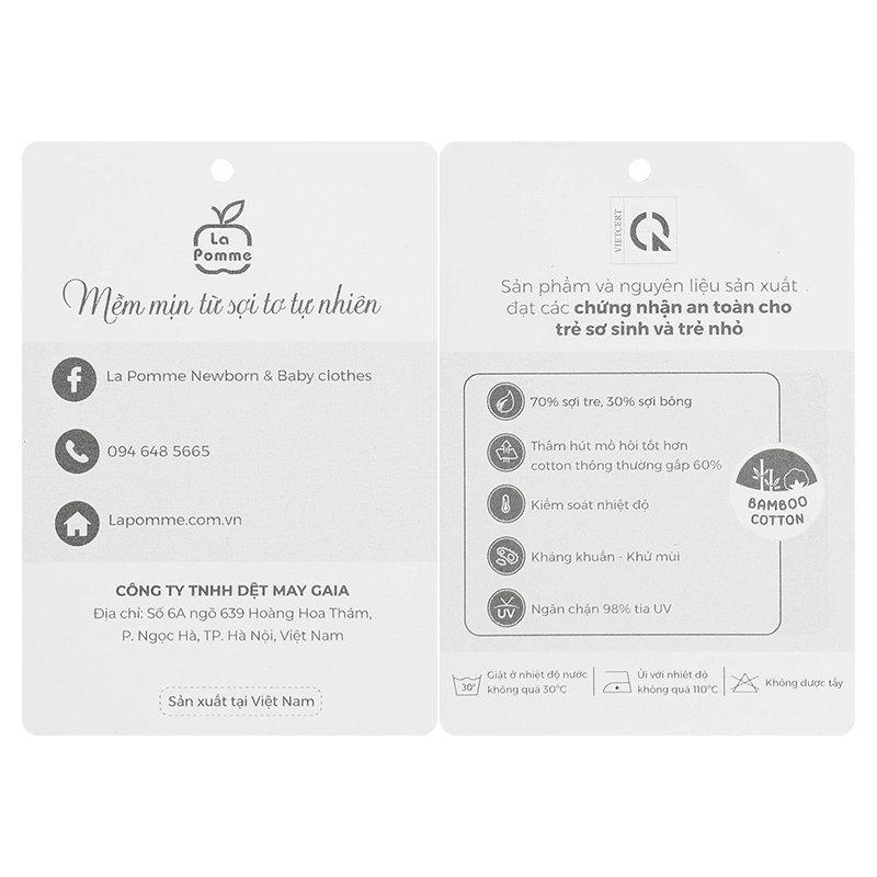 Bodysuit cài vai người bạn động vật La Pomme màu trắng 4