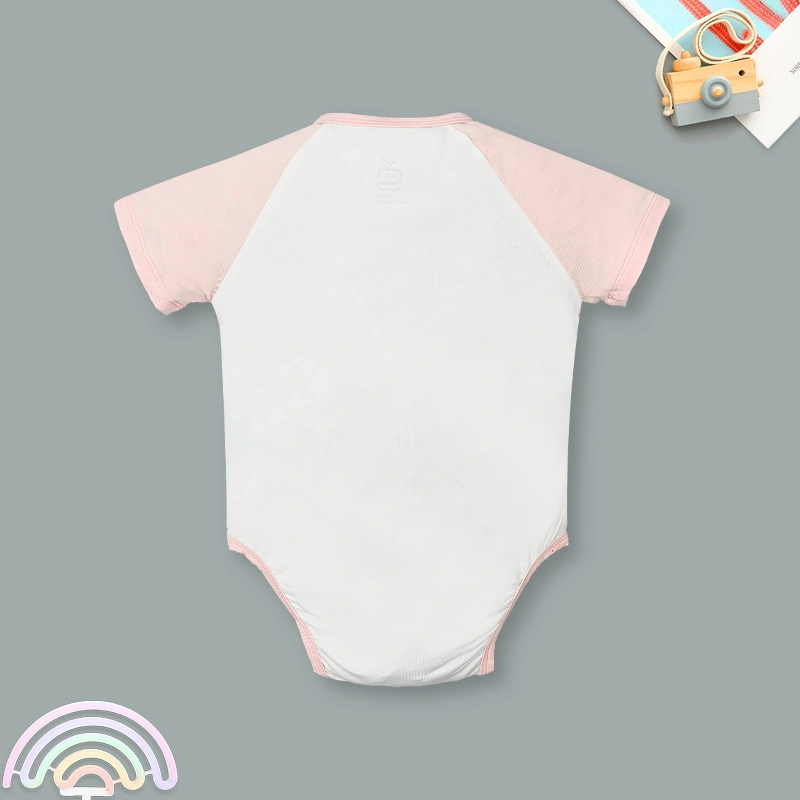 Bodysuit tay ngắn La Pomme bạn nhỏ lém lỉnh màu hồng 2