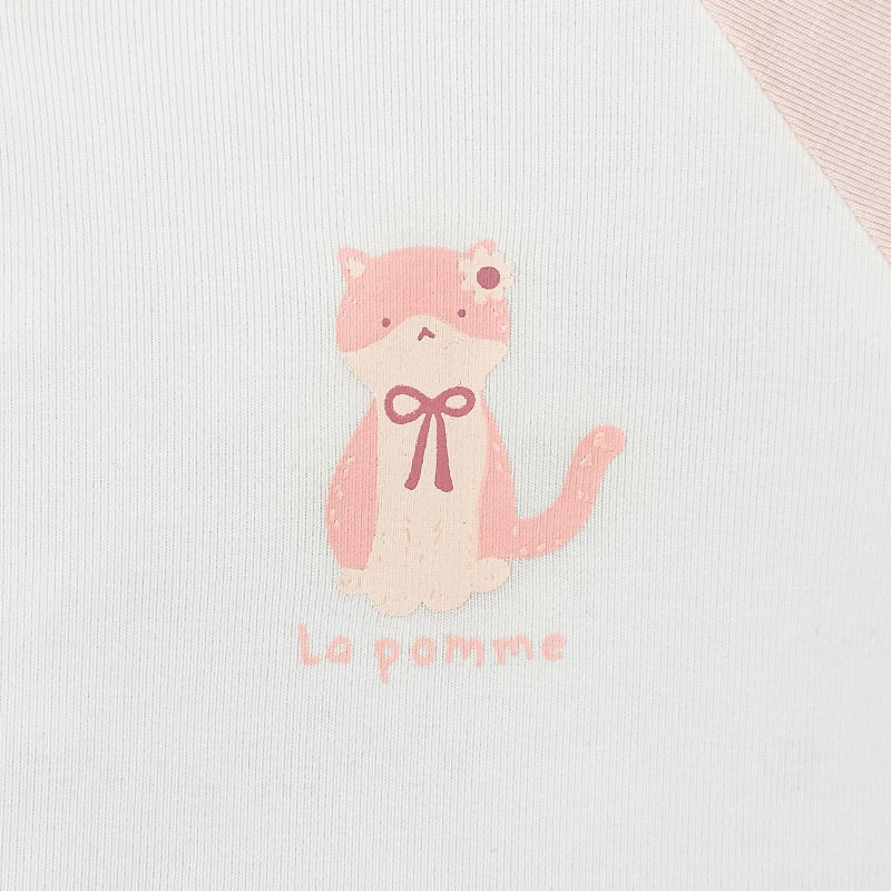 Bodysuit tay ngắn La Pomme bạn nhỏ lém lỉnh màu hồng 7