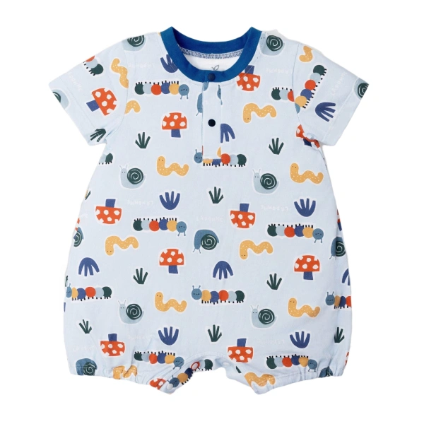 Bodysuit bé trai La Pomme cotton xanh nhạt