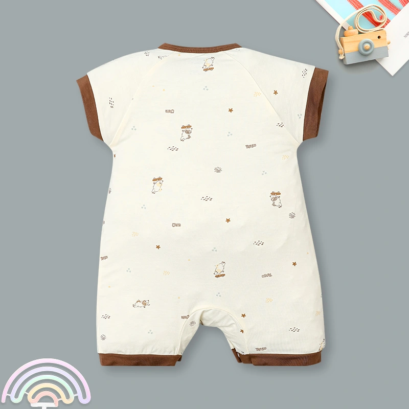 Bodysuit tay ngắn cho bé Ualarogo UR041 viền nâu 2