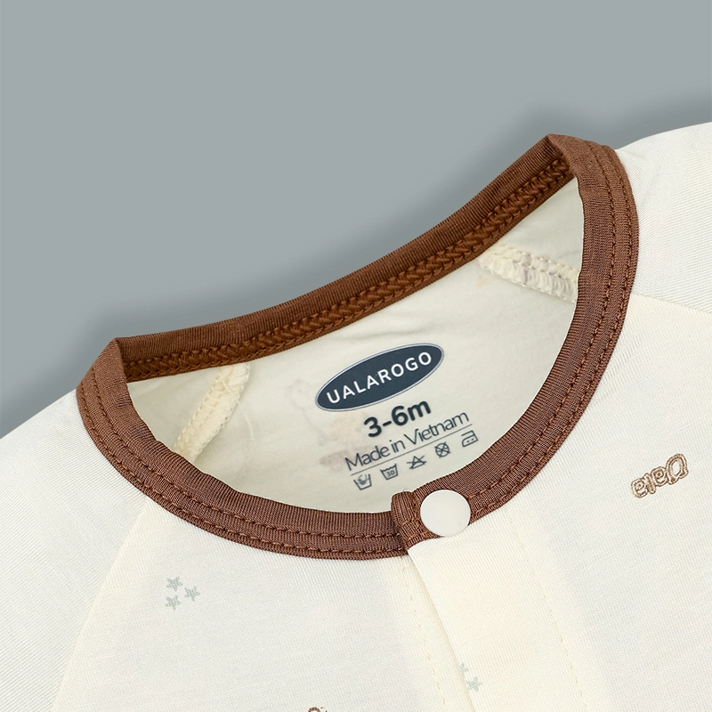 Bodysuit tay ngắn cho bé Ualarogo UR041 viền nâu 3