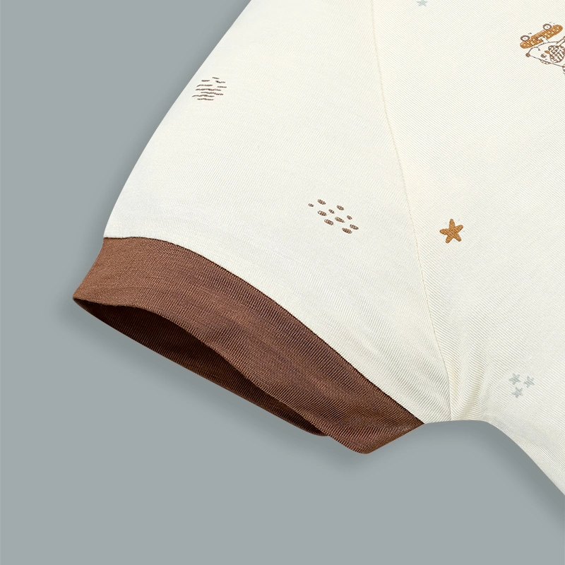 Bodysuit tay ngắn cho bé Ualarogo UR041 viền nâu 4