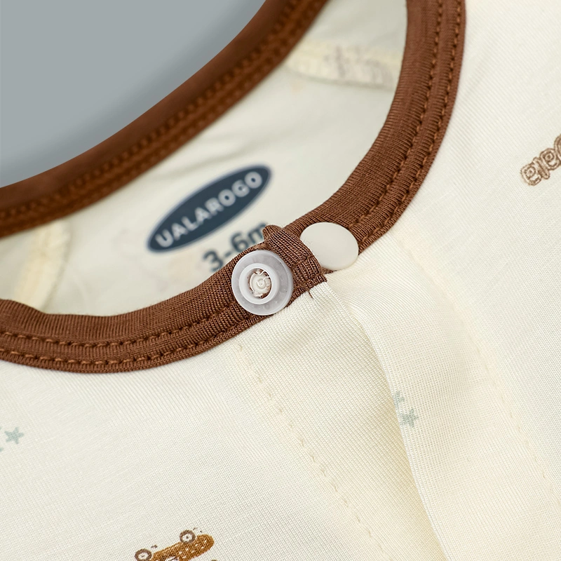 Bodysuit tay ngắn cho bé Ualarogo UR041 viền nâu 5