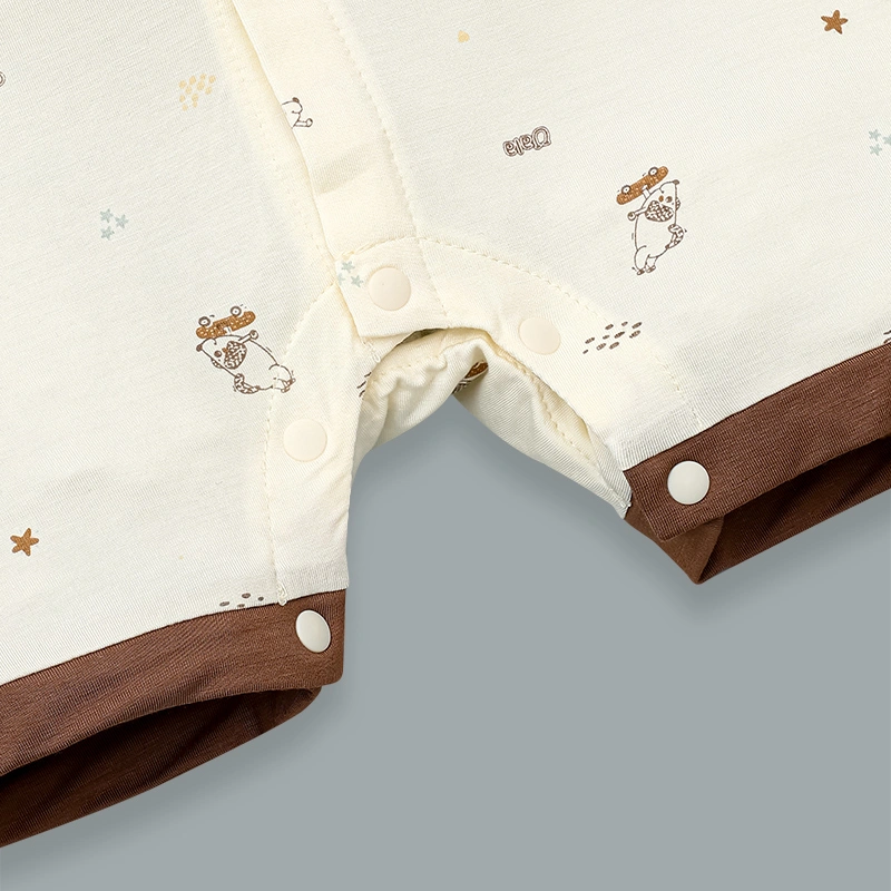 Bodysuit tay ngắn cho bé Ualarogo UR041 viền nâu 6