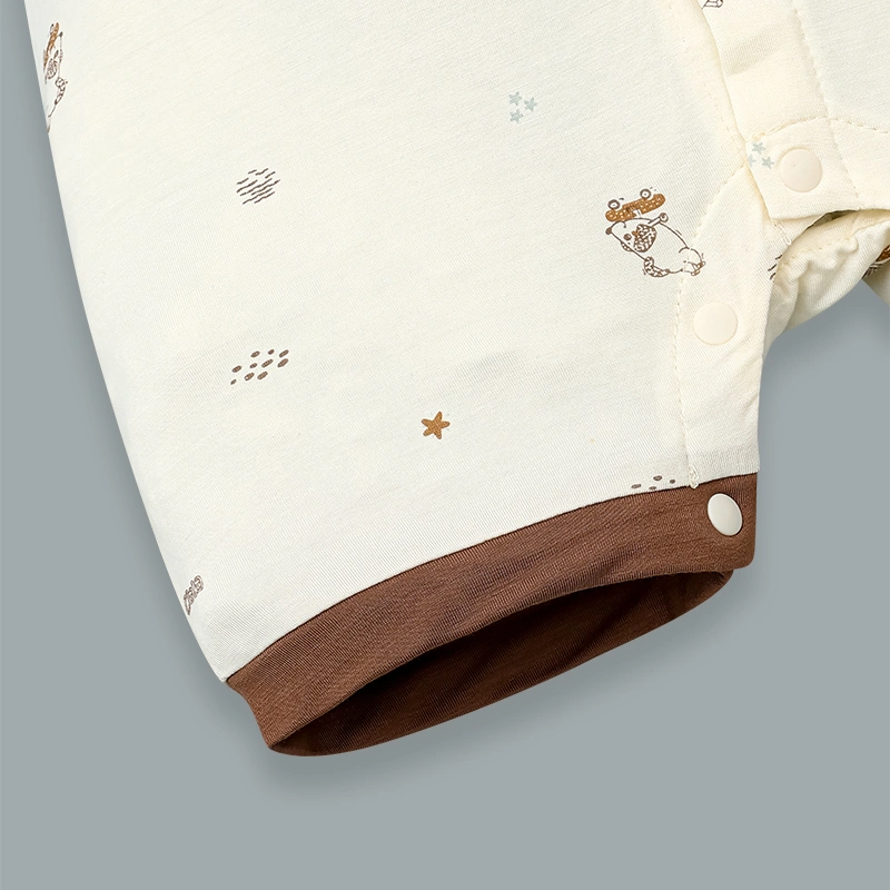 Bodysuit tay ngắn cho bé Ualarogo UR041 viền nâu 7