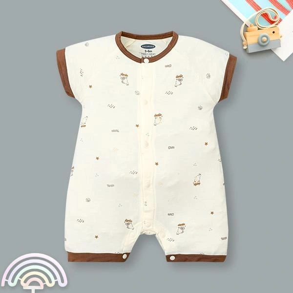 Bodysuit unisex Ualarogo bamboo viền nâu