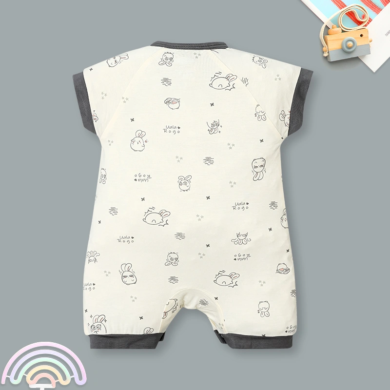 Bodysuit tay ngắn cho bé Ualarogo UR041 viền nâu 10