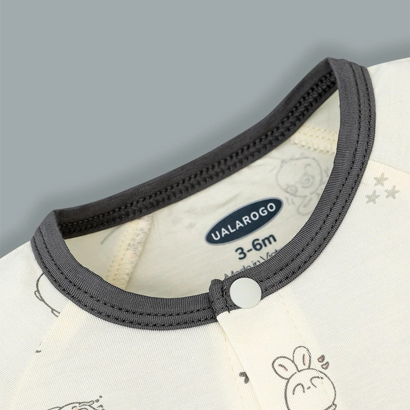 Bodysuit tay ngắn cho bé Ualarogo UR041 viền nâu 11