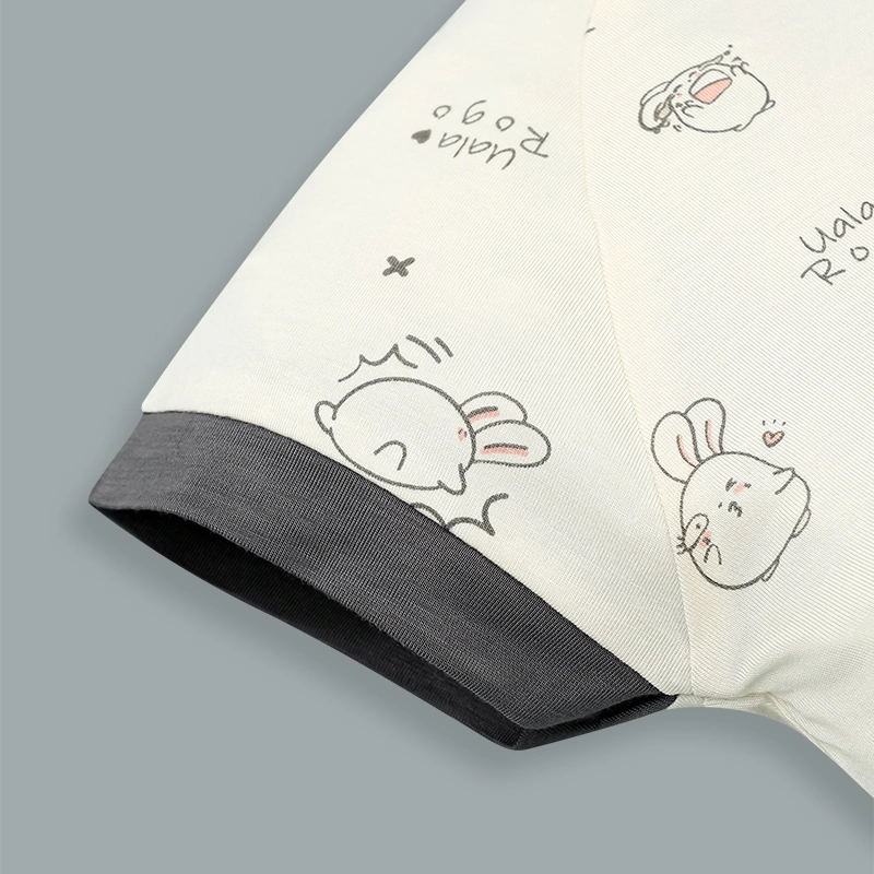 Bodysuit tay ngắn cho bé Ualarogo UR041 viền nâu 12