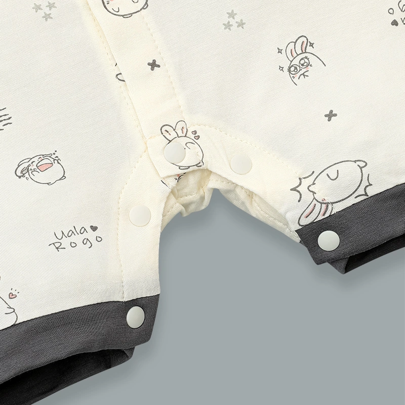 Bodysuit tay ngắn cho bé Ualarogo UR041 viền nâu 14