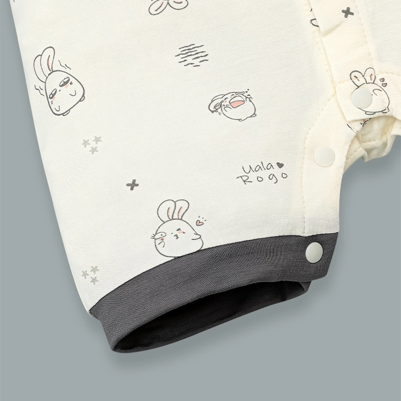 Bodysuit tay ngắn cho bé Ualarogo UR041 viền nâu 15