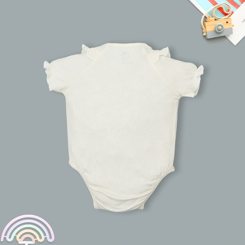 Bodysuit tay ngắn La Pomme bèo nhún tiểu thư điệu đà màu kem 2