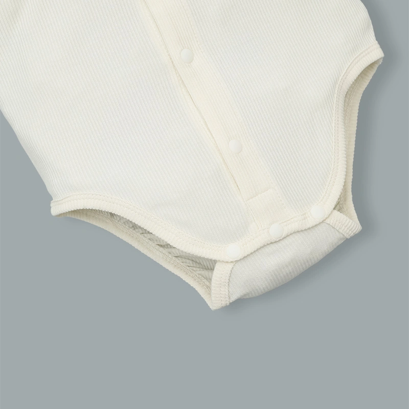 Bodysuit tay ngắn La Pomme bèo nhún tiểu thư điệu đà màu kem 5