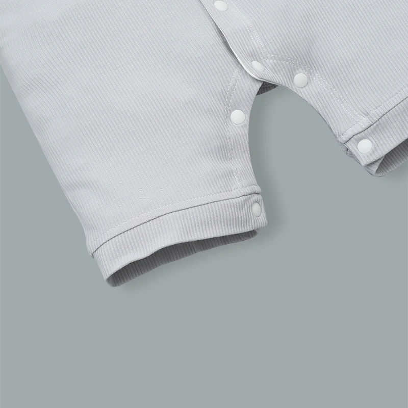 Bodysuit tay ngắn La Pomme giả yếm cún bông lém lỉnh màu trắng xám 6