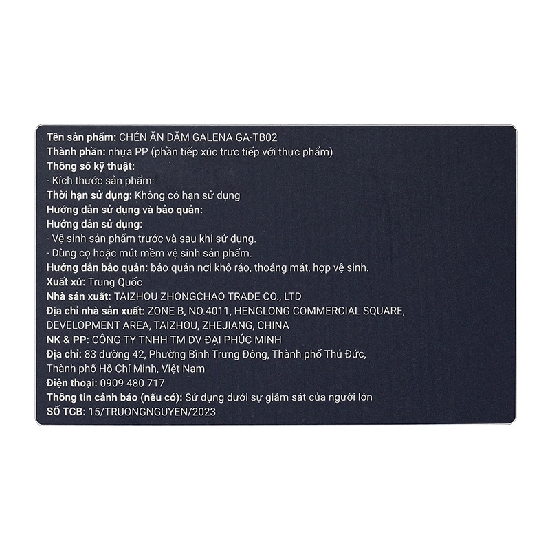 Chén ăn dặm Galena GA-TB02 - Màu ngẫu nhiên 9