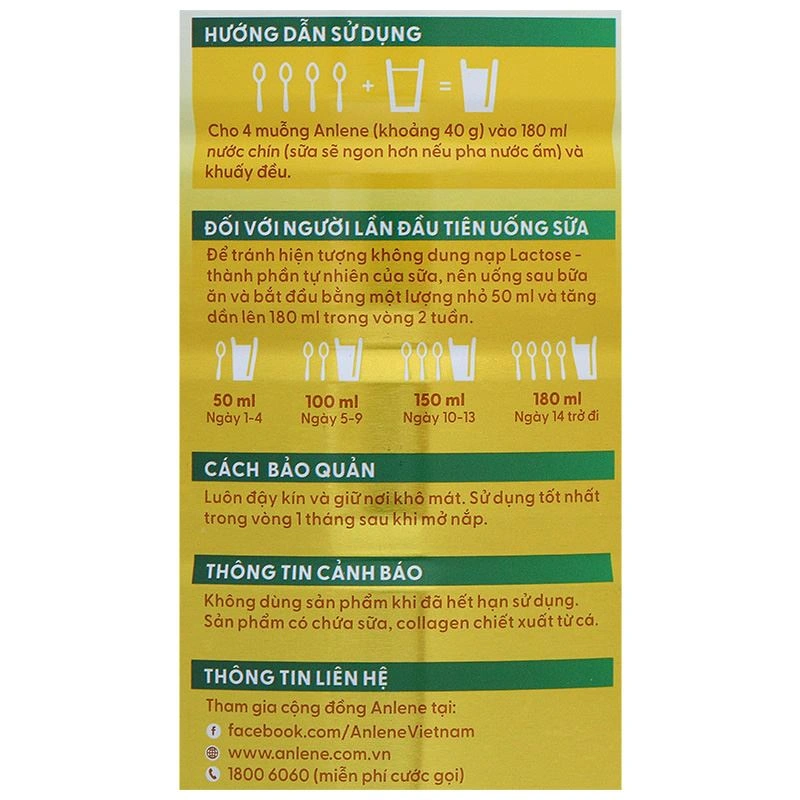 Sữa bột người lớn Anlene Gold hương vani 800g 20