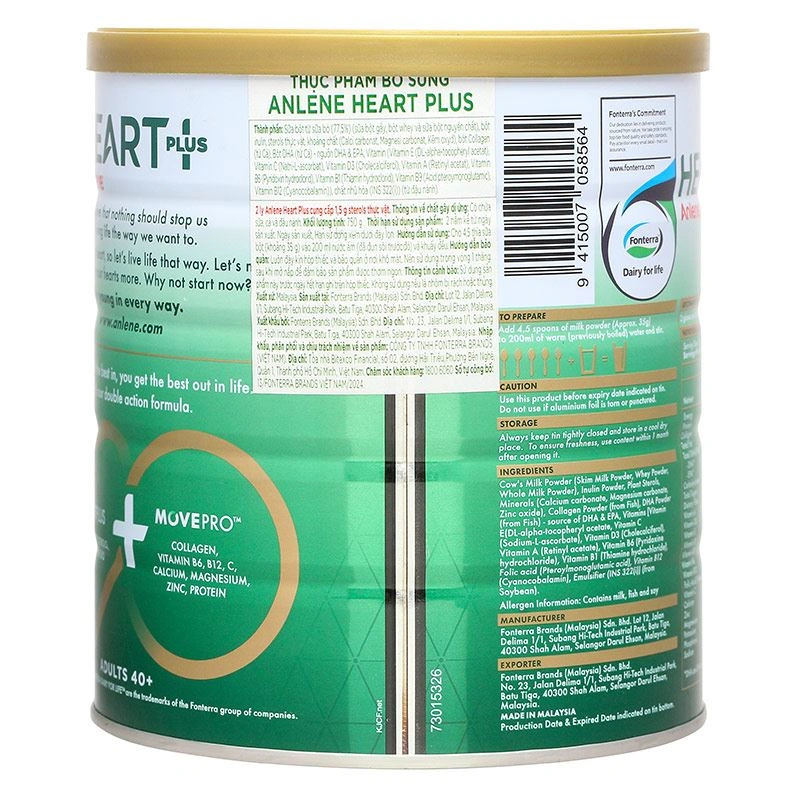 Combo 2 hộp sữa bột người lớn Anlene Heart Plus 750g 5