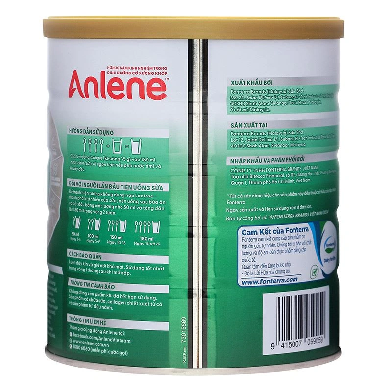 Combo 2 hộp sữa bột người lớn Anlene hương vani 800g 4