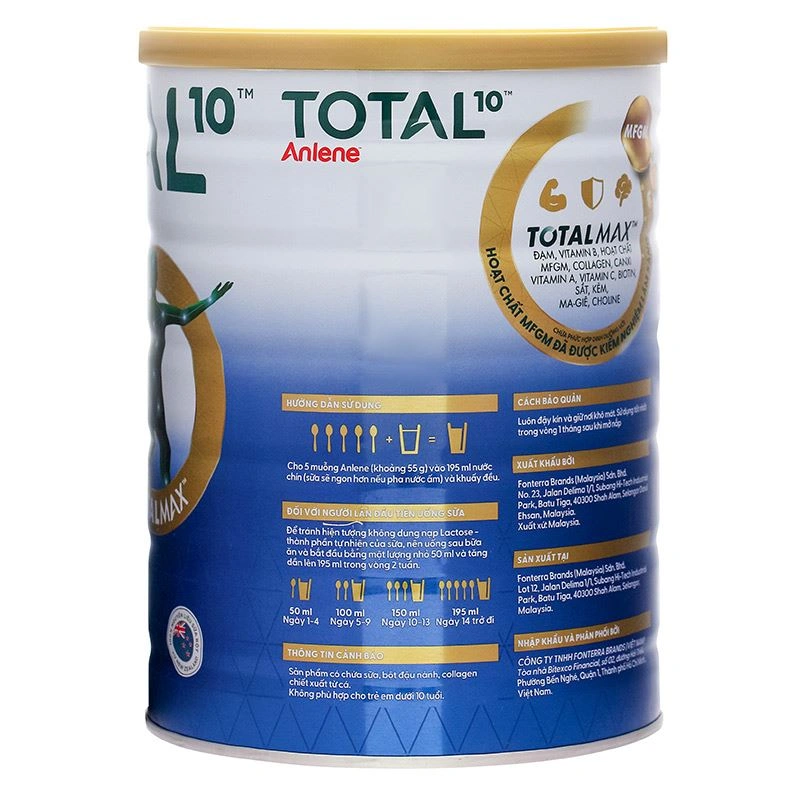 Sữa bột người lớn Anlene Total 10 hương vani 800g (mẫu mới) 13