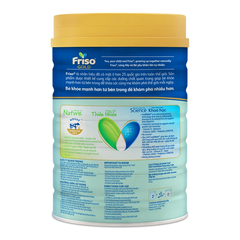 Sữa bột Friso Gold số 4 hương vani 850g/800g (2 - 6 tuổi) - Giao bao bì ngẫu nhiên 12