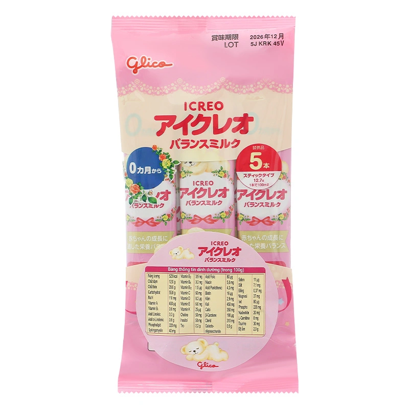 Combo 2 hộp sữa bột Glico Icreo số 0 800g (0 - 12 tháng) - kèm 5 thanh số 0 13