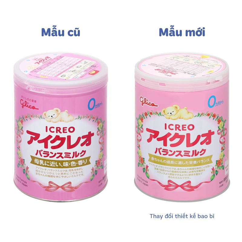 Combo 2 hộp sữa bột Glico Icreo số 0 800g (0 - 12 tháng) - kèm 5 thanh số 0 3