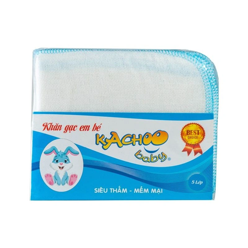 Set 10 cái khăn sữa cotton KACHOOBABY 5 lớp 26x31 cm - Màu ngẫu nhiên 8